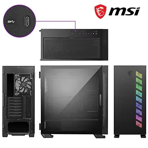 MSI MAG VAMPIRIC 300R ATX Mid Tower Black with Tempered Glass Side Panel and USB 3.2 Gen 2x2 Type-C, USB 3.2 Gen 1 Type-A Front Panel image