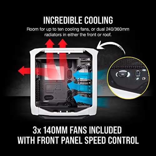 Corsair Graphite Series 780T ATX Full Tower Black / White with Acrylic Side Panel and USB 3.2 Gen 1 Type-A, USB 2.0 Type-A image