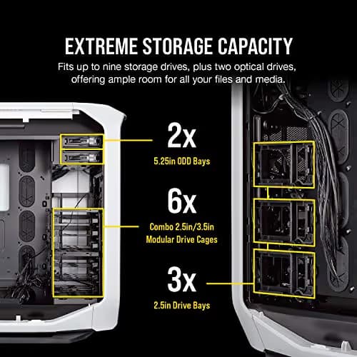 Corsair Graphite Series 780T ATX Full Tower Black / White with Acrylic Side Panel and USB 3.2 Gen 1 Type-A, USB 2.0 Type-A image