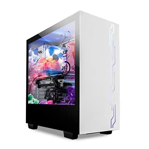 iBuypower Snowblind S ATX Mid Tower White Tempered Glass Side Panel main image