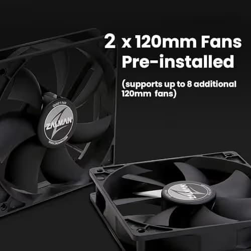 Zalman S4 ATX Mid Tower Black with Tinted Acrylic Side Panel and USB 3.2 Gen 1 Type-A, USB 2.0 Type-A image