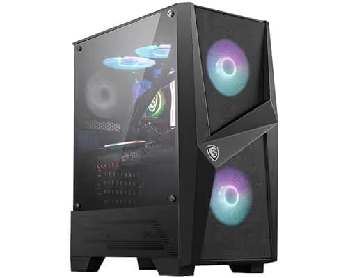 MSI MAG FORGE 100R ATX Mid Tower Black Tempered Glass Side Panel USB 3.2 Gen 1 Type-A image