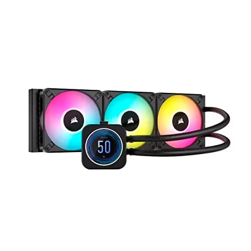Corsair iCUE H150i ELITE LCD XT Water 360mm LCD 65.57 CFM Black image