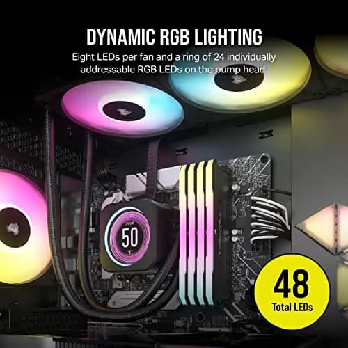 Corsair iCUE H150i ELITE LCD XT Water 360mm LCD 65.57 CFM Black image