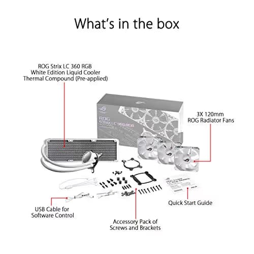 Asus ROG STRIX LC 360 RGB White Edition Water 360mm RGB 80.95 CFM White image