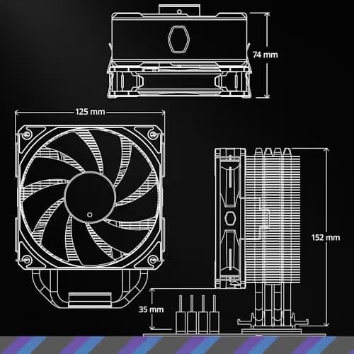 Cooler Master Hyper 212 Black Edition Air 159mm 42 CFM Black image
