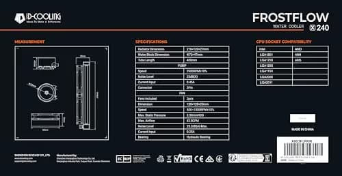 ID-COOLING FROSTFLOW X 240 LITE Water 240mm Black image