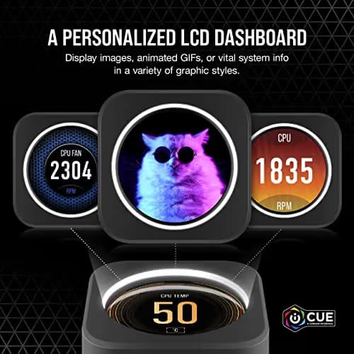 Corsair iCUE H100i ELITE LCD Water 240mm Black image