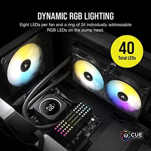 Corsair iCUE H100i ELITE LCD Water 240mm Black image