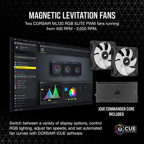 Corsair iCUE H100i ELITE LCD Water 240mm Black image