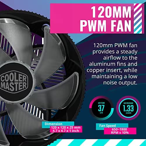Cooler Master i71C Air RGB 37 CFM Rifle Bearing Black image