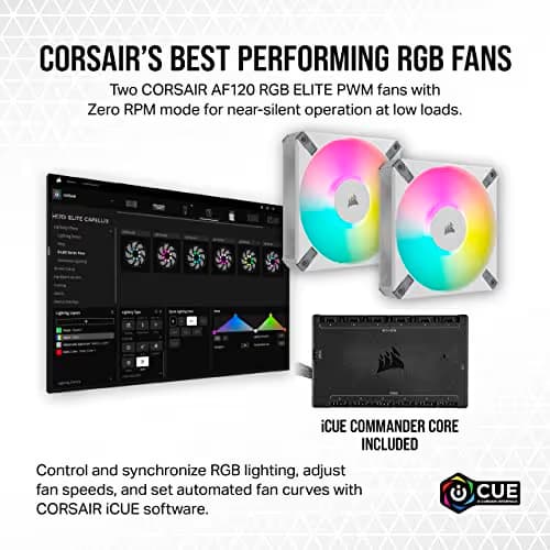 Corsair iCUE H100i ELITE CAPELLIX XT Water 240mm 65.57 CFM White image