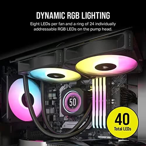 Corsair iCUE H100i ELITE LCD XT Water 240mm Black image