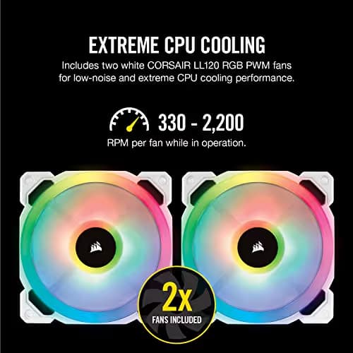 Corsair H100i RGB PLATINUM SE Water 240mm 63 CFM White image