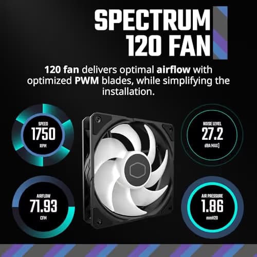 Cooler Master Hyper 212 Spectrum V3 Air Cooler 152mm Black / Silver image