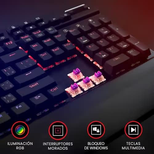 Redragon K550-W RGB Yama Wired Outemu Purple Mechanical Gaming Keyboard image