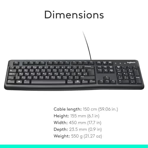 Logitech K120 UK Layout Wired Standard Keyboard image
