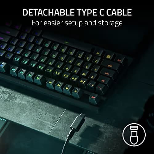 Razer Huntsman V2 RGB Wired Razer Purple Optical Clicky Gaming Keyboard image