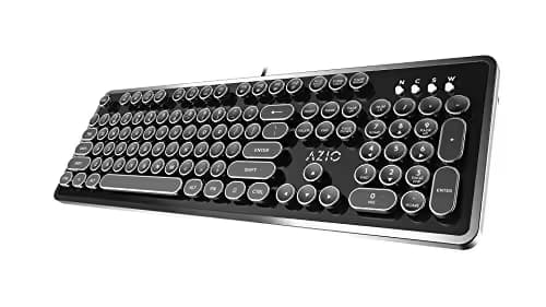 AZIO MK RETRO Standard Mechanical Keyboard with Kailh Blue Switch Wired image