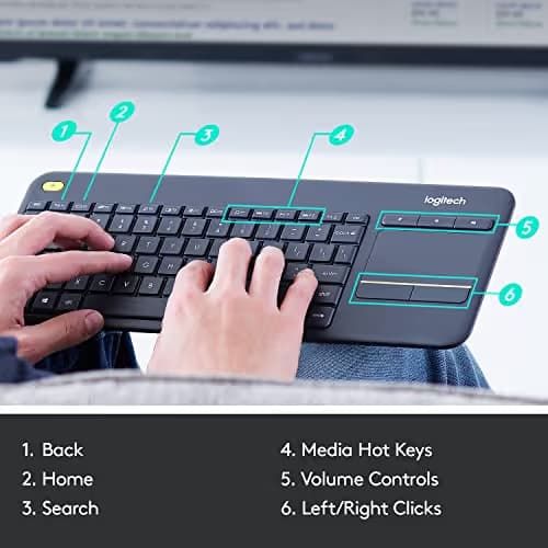 Logitech K400 Plus Wireless With Touchpad Mini Keyboard image