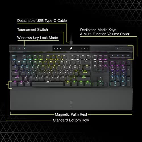 Corsair K70 RGB PRO UK Wired Cherry MX Brown Mechanical Gaming Keyboard image