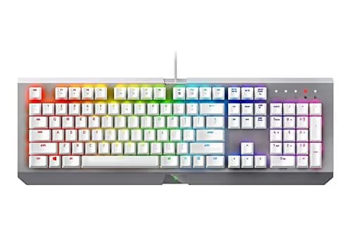 Razer BlackWidow X Chroma Mercury Edition RGB Wired Razer Green Mechanical Gaming Keyboard image