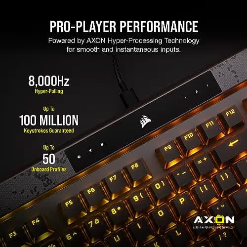 Corsair K70 MAX RGB MGX Steel Grey US Wired Gaming Keyboard image