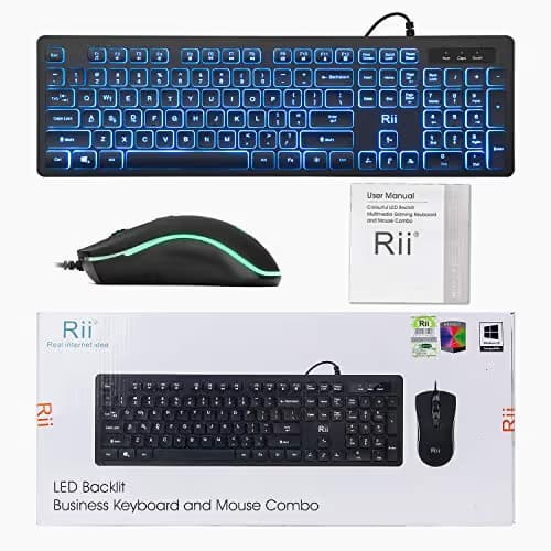 Rii RK105 RGB Wired Gaming Keyboard With Optical Mouse image