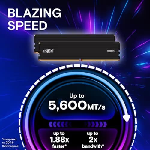 Crucial Pro Black DDR5-5600 CL46 32GB (2x16GB) image