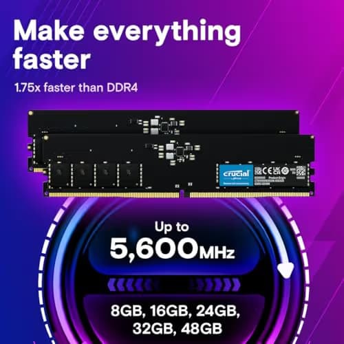 Crucial CT2K32G48C40U5 Black DDR5-4800 CL40 64GB (2x32GB) image