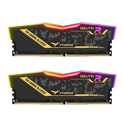 TEAMGROUP T-Force Delta TUF Gaming Alliance RGB Black / Gold DDR4-3200 CL16 16GB (2x8GB) image