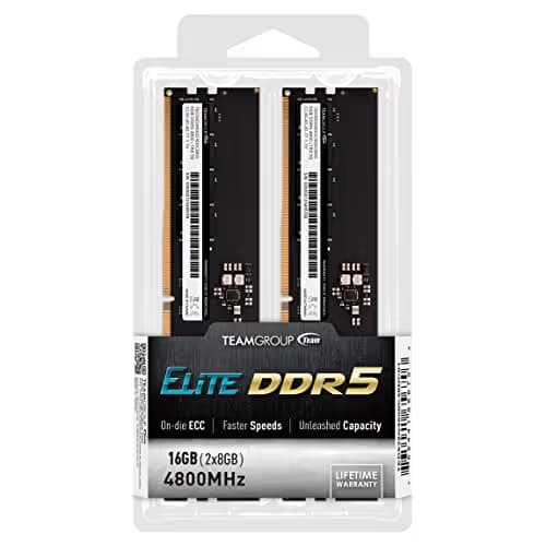 TEAMGROUP Elite Black DDR5-4800 CL40 16GB (2x8GB) image