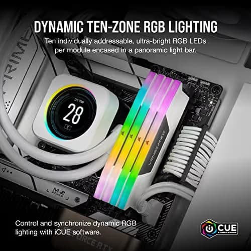 Corsair Vengeance RGB 32GB (2x16GB) DDR5 6000 CL36 White image