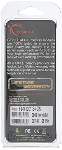 G.Skill AEGIS DDR3-1600 CL11 4GB (1x4GB) image