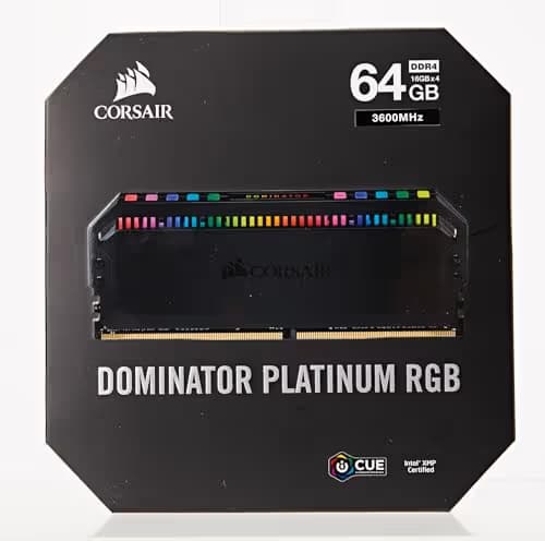 Corsair Dominator Platinum RGB Black DDR4-3600 CL18 64GB (4x16GB) image