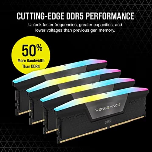 Corsair Vengeance RGB Black / Gray DDR5-6400 CL32 64GB (4x16GB) image