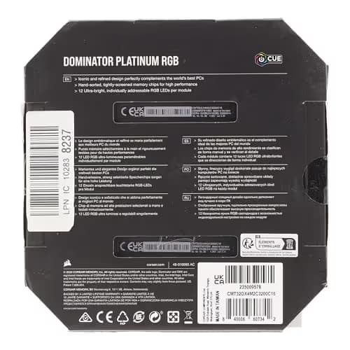 Corsair Dominator Platinum RGB Black DDR4-3200 CL16 32GB (2x16GB) image