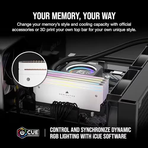 CORSAIR Dominator Titanium 64GB (4 x 16GB) DDR5 6400 (PC5 51200) Desktop Memory Model CMP64GX5M4B6400C32 image