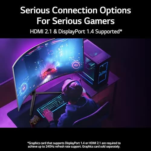 LG 45GR95QE-B 44.5" 3440x1440 240Hz Curved Monitor image