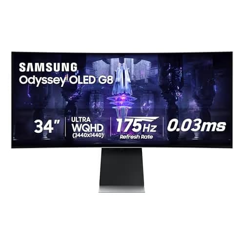 Samsung Odyssey G8 34" 3440x1440 175Hz QD-OLED Curved Monitor image