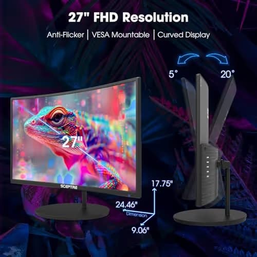 Sceptre C275W-1920RN 27" 1080p 75Hz VA Curved Monitor image