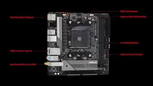 ASRock A520 A520M-ITX/ac AM4 DDR4 Mini ITX image