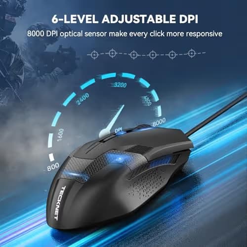 TeckNet M268-Black Wired Optical Mouse image