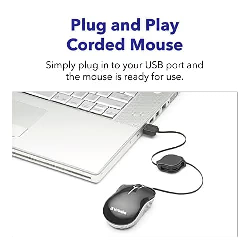 Verbatim 98616 Go Mini Travel Commuter Wired Optical Mouse image