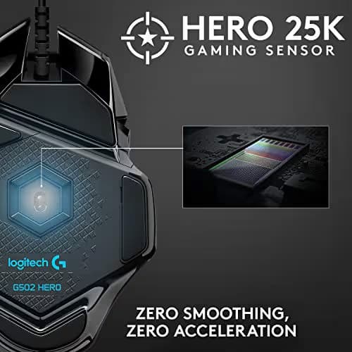 Logitech G502 HERO Wired Optical Mouse - Black image