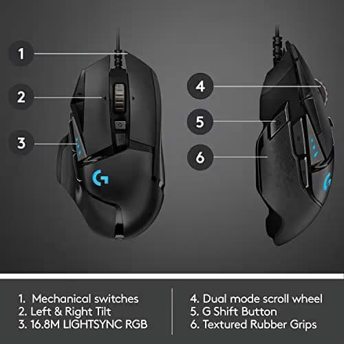 Logitech G502 HERO Wired Optical Mouse - Black image