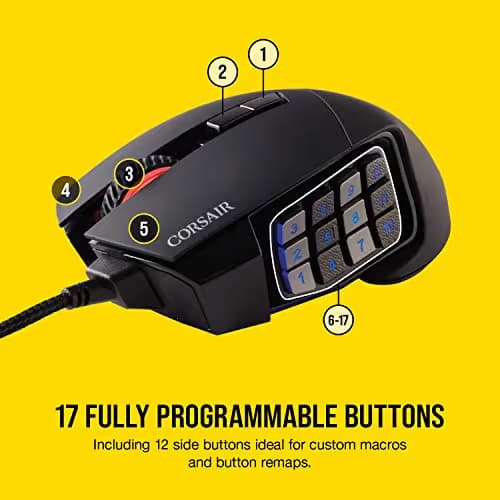Corsair SCIMITAR RGB ELITE Wired Gaming Mouse - Black image