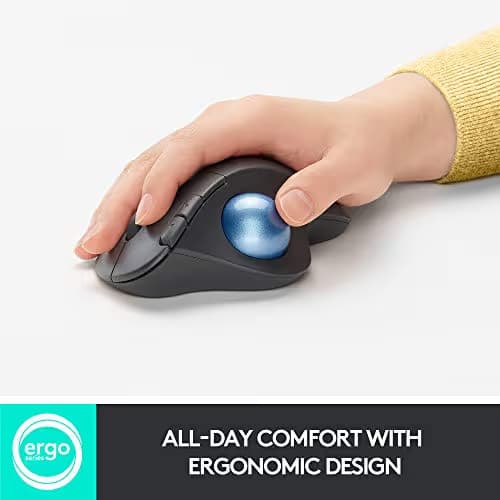 Logitech ERGO M575 Bluetooth Wireless Wired Optical Mouse image