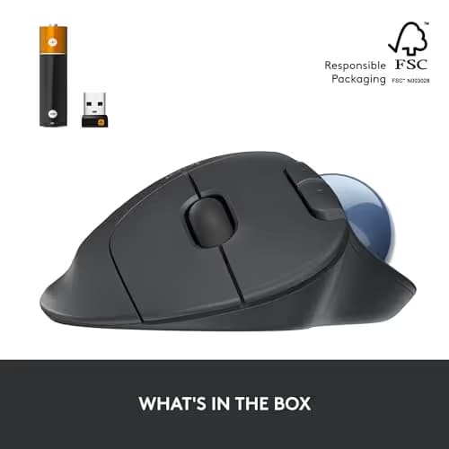Logitech ERGO M575 Bluetooth Wireless Wired Optical Mouse image