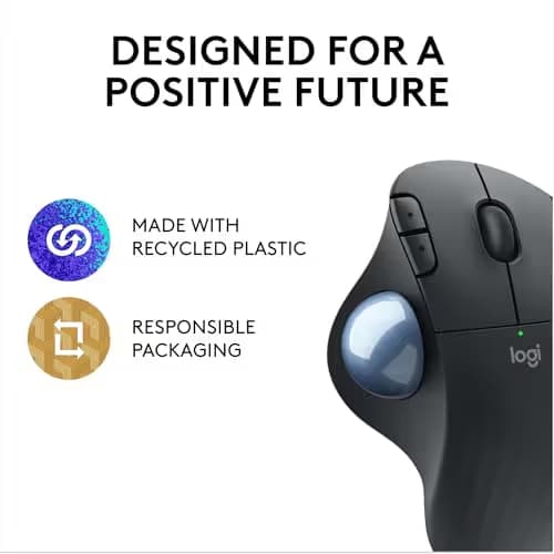Logitech ERGO M575 Bluetooth Wireless Wired Optical Mouse image